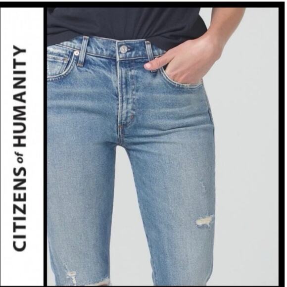 NWT Citizen of Humanity Blue Emannuelle mid Rise slim Boot Cut Jeans Size 32 - Picture 2 of 9